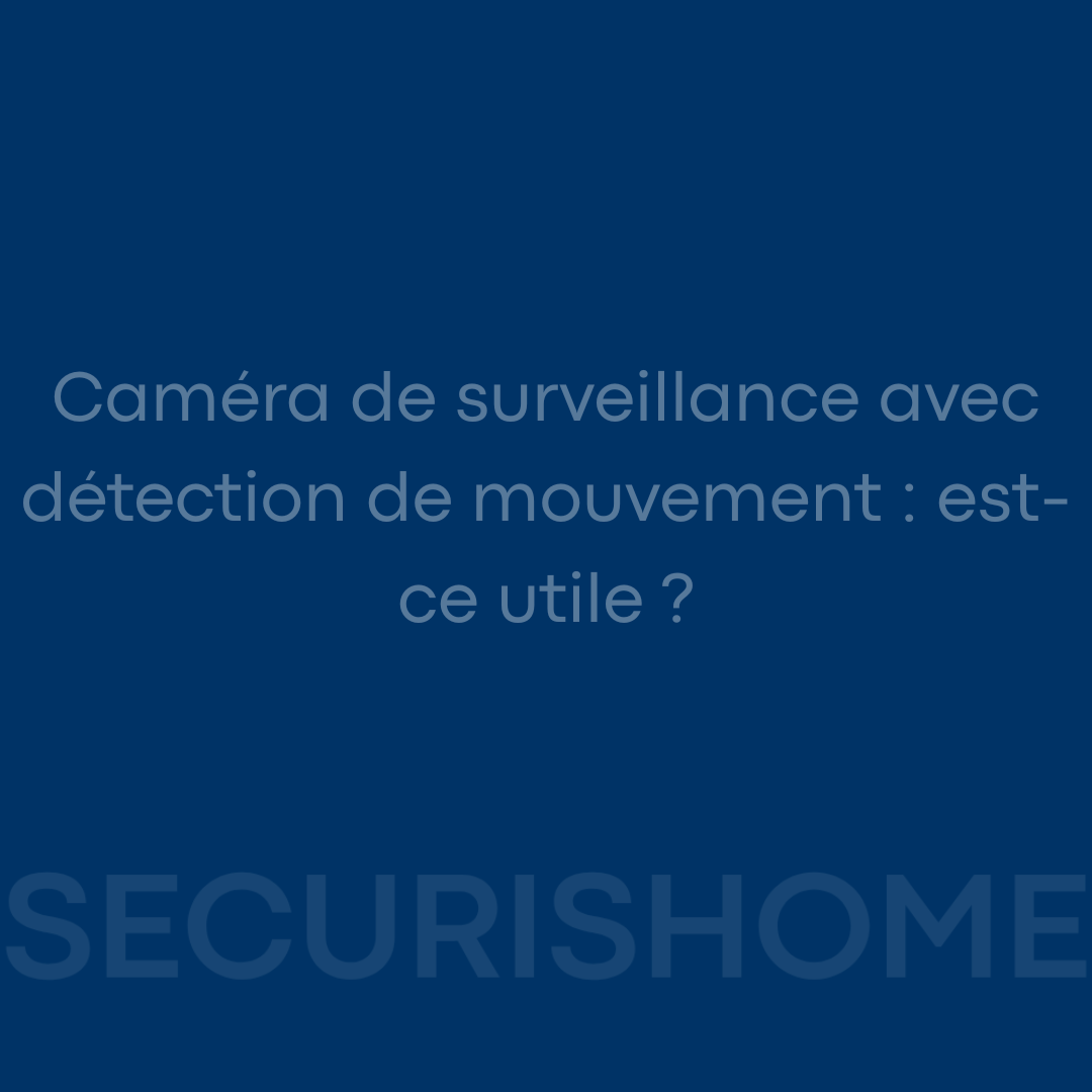 Caméra de surveillance avec détection de mouvement : est-ce utile ? Image