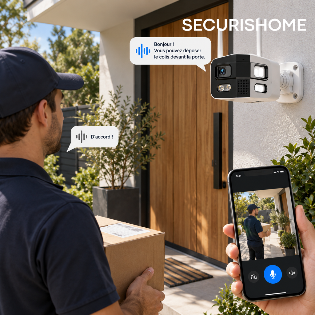 Caméra de surveillance extérieur Grand Angle 180°