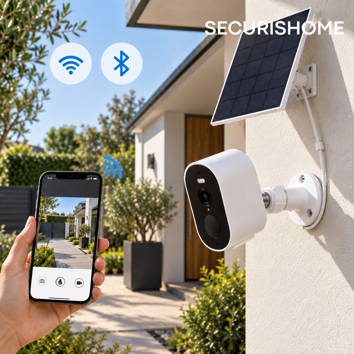 Caméra de Surveillance solaire extérieur 2K