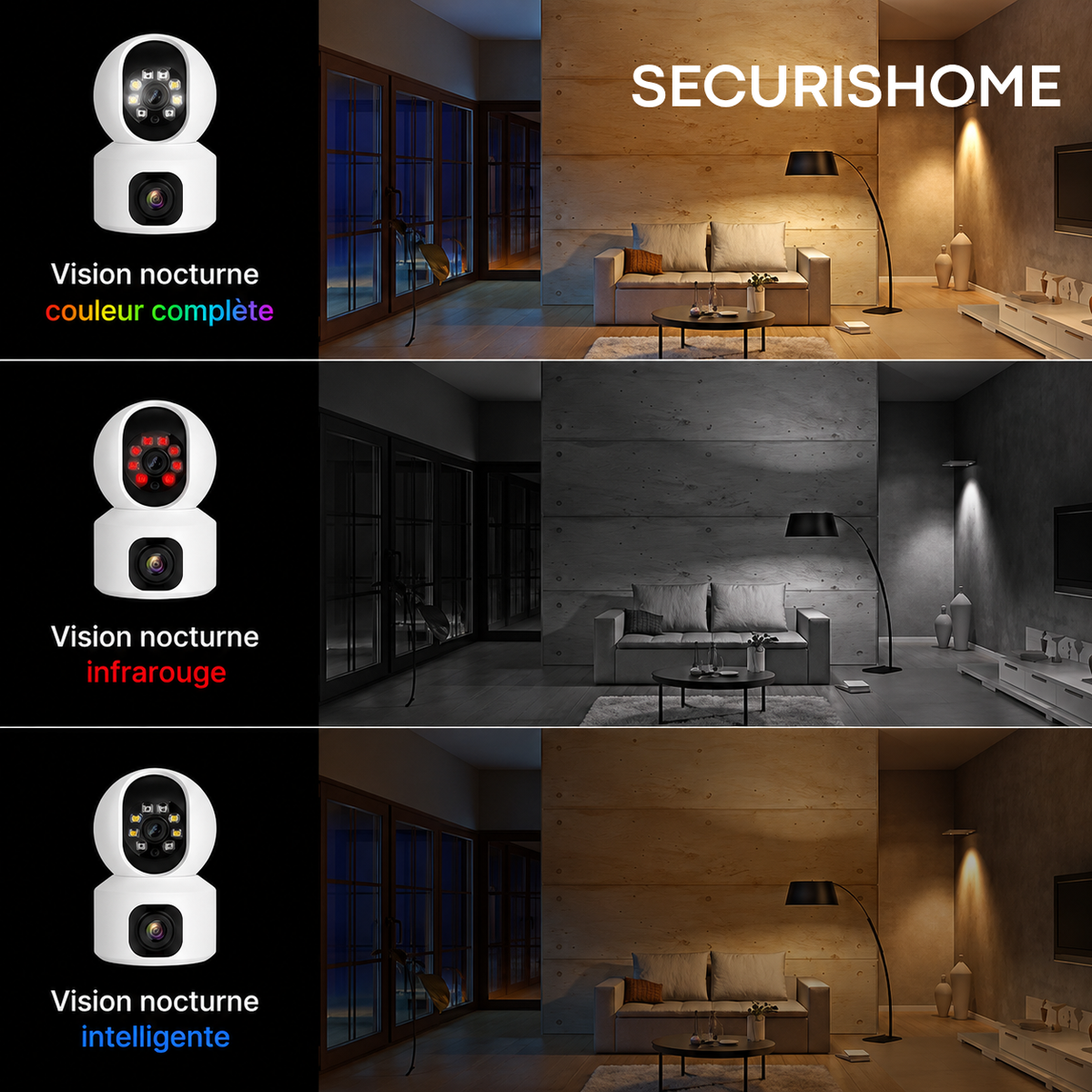 Caméra de Surveillance Intérieur 360° 4K