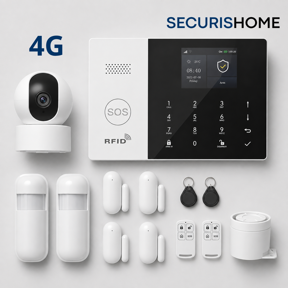 Kit Alarme Maison Connectée WiFi-4G-RFID